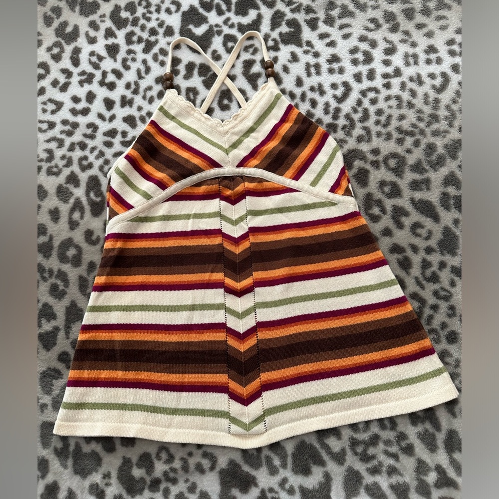2006 Gymboree Striped Sweater Tank Top in Cream Size 9